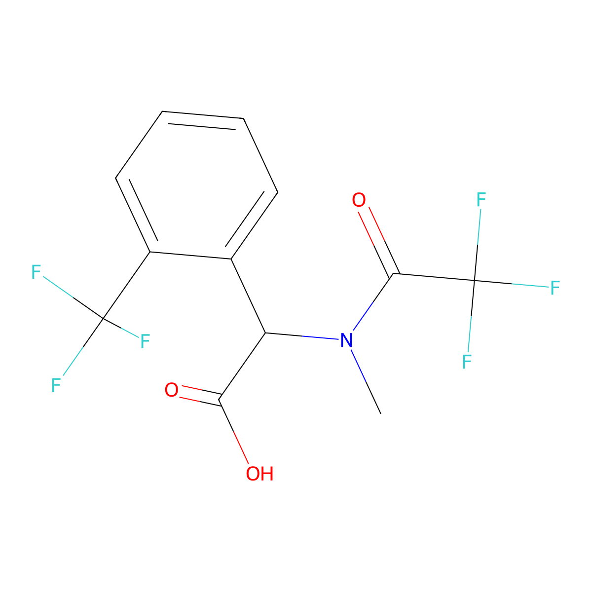 2-(2,2,2-trifluoro-N-methylacetamido)-2-[2-(trifluoromethyl)phenyl]acetic acid molecular structure, CAS 2680587-41-9
