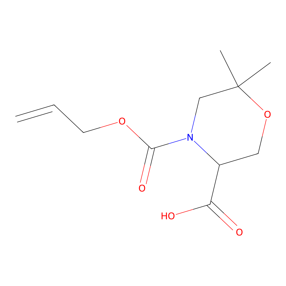 6,6-Dimethyl-4-[(prop-2-en-1-yloxy)carbonyl]morpholine-3-carboxylic acid molecular structure, CAS 2680587-46-4