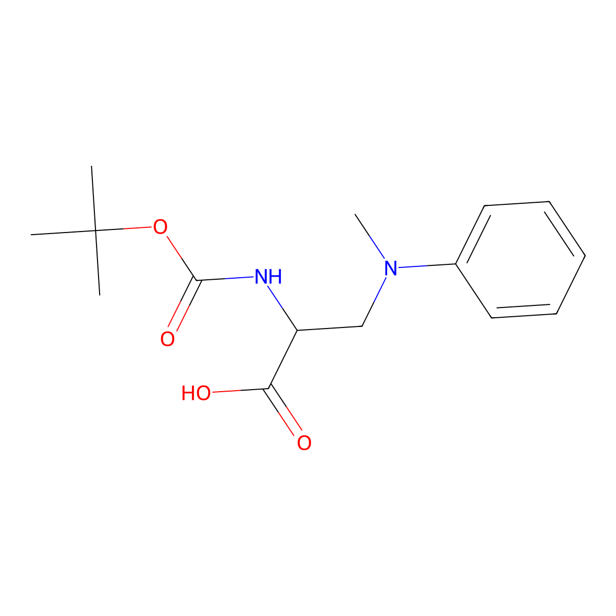 2-{[(Tert-butoxy)carbonyl]amino}-3-[methyl(phenyl)amino]propanoic acid molecular structure, CAS 2680587-49-7