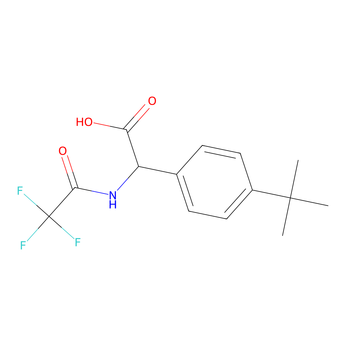 2-(4-Tert-butylphenyl)-2-(2,2,2-trifluoroacetamido)acetic acid molecular structure, CAS 2680587-55-5