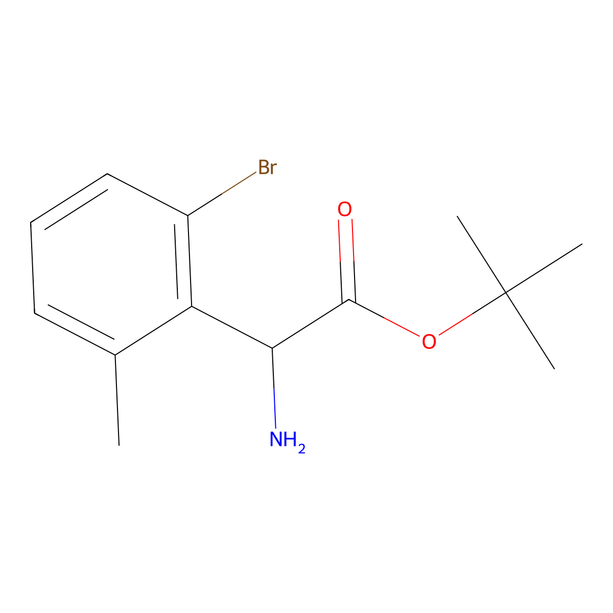 Tert-butyl 2-amino-2-(2-bromo-6-methylphenyl)acetate molecular structure, CAS 2680587-58-8