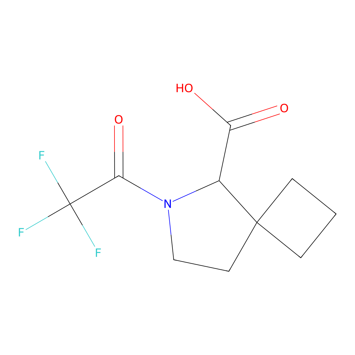 6-(2,2,2-Trifluoroacetyl)-6-azaspiro[3.4]octane-5-carboxylic acid molecular structure, CAS 2680598-17-6