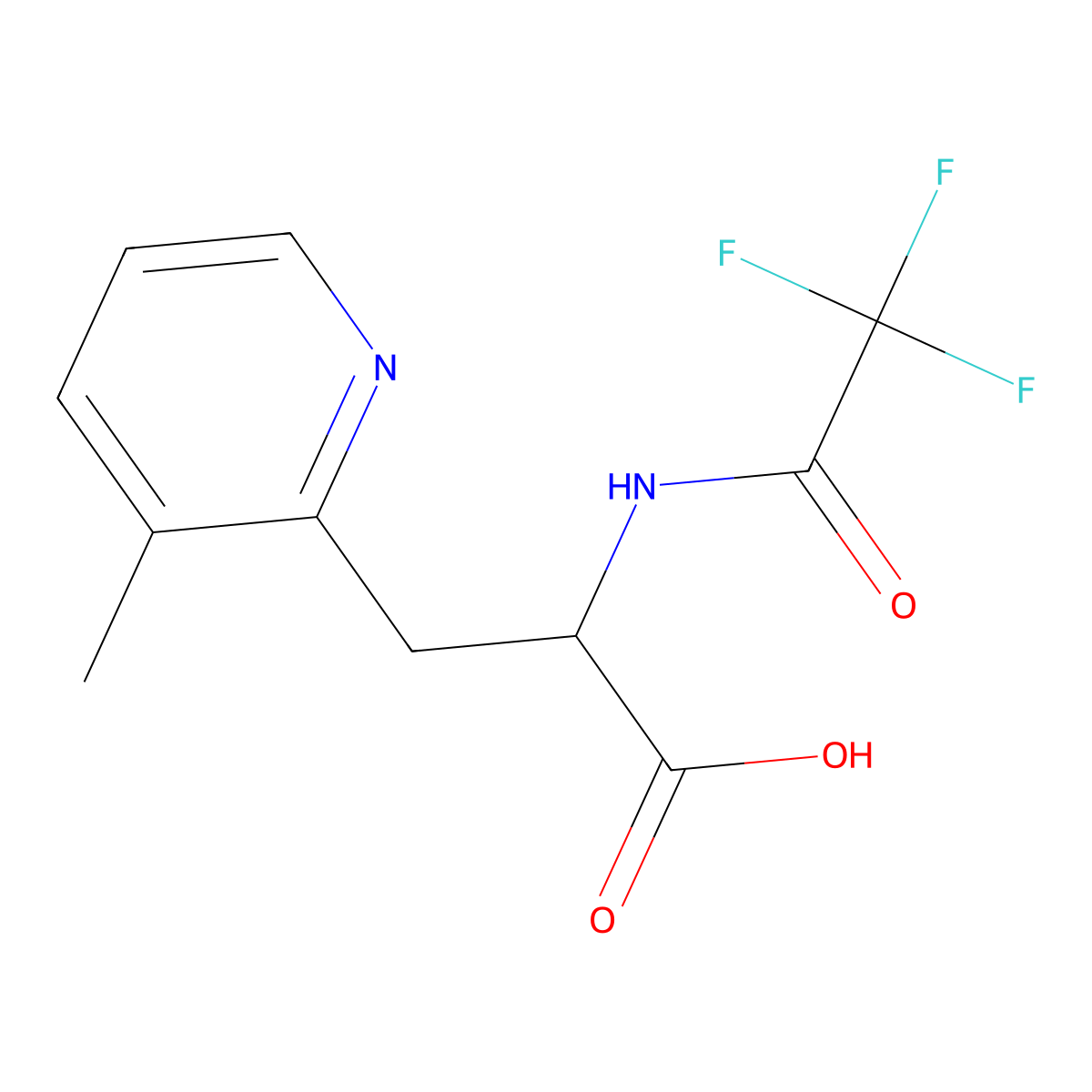3-(3-Methylpyridin-2-yl)-2-(2,2,2-trifluoroacetamido)propanoic acid molecular structure, CAS 2680598-20-1