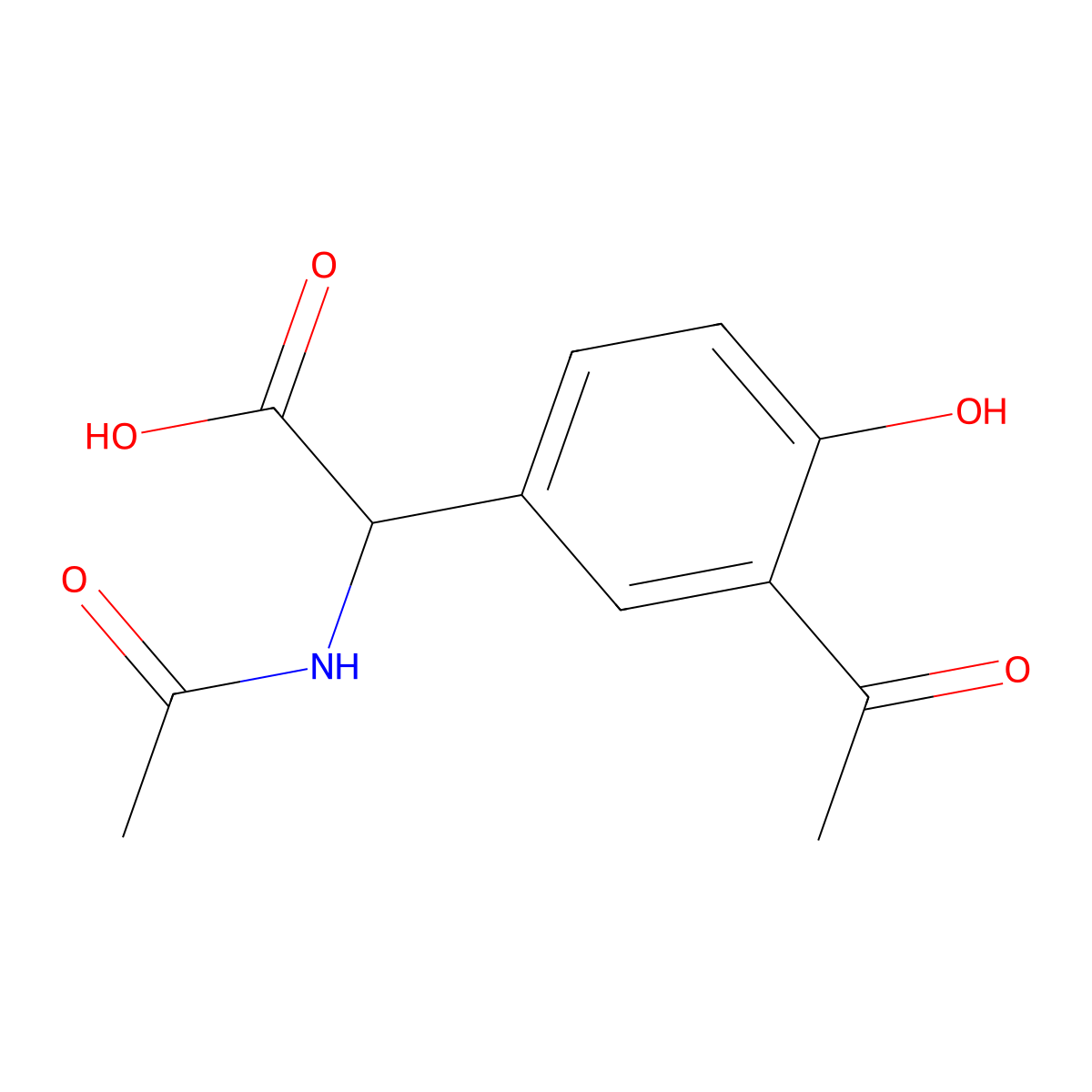 2-(3-Acetyl-4-hydroxyphenyl)-2-acetamidoacetic acid molecular structure, CAS 2680598-21-2