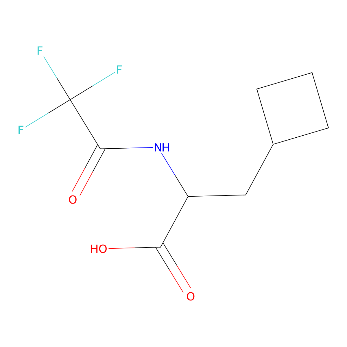 3-Cyclobutyl-2-(trifluoroacetamido)propanoic acid molecular structure, CAS 2680598-24-5