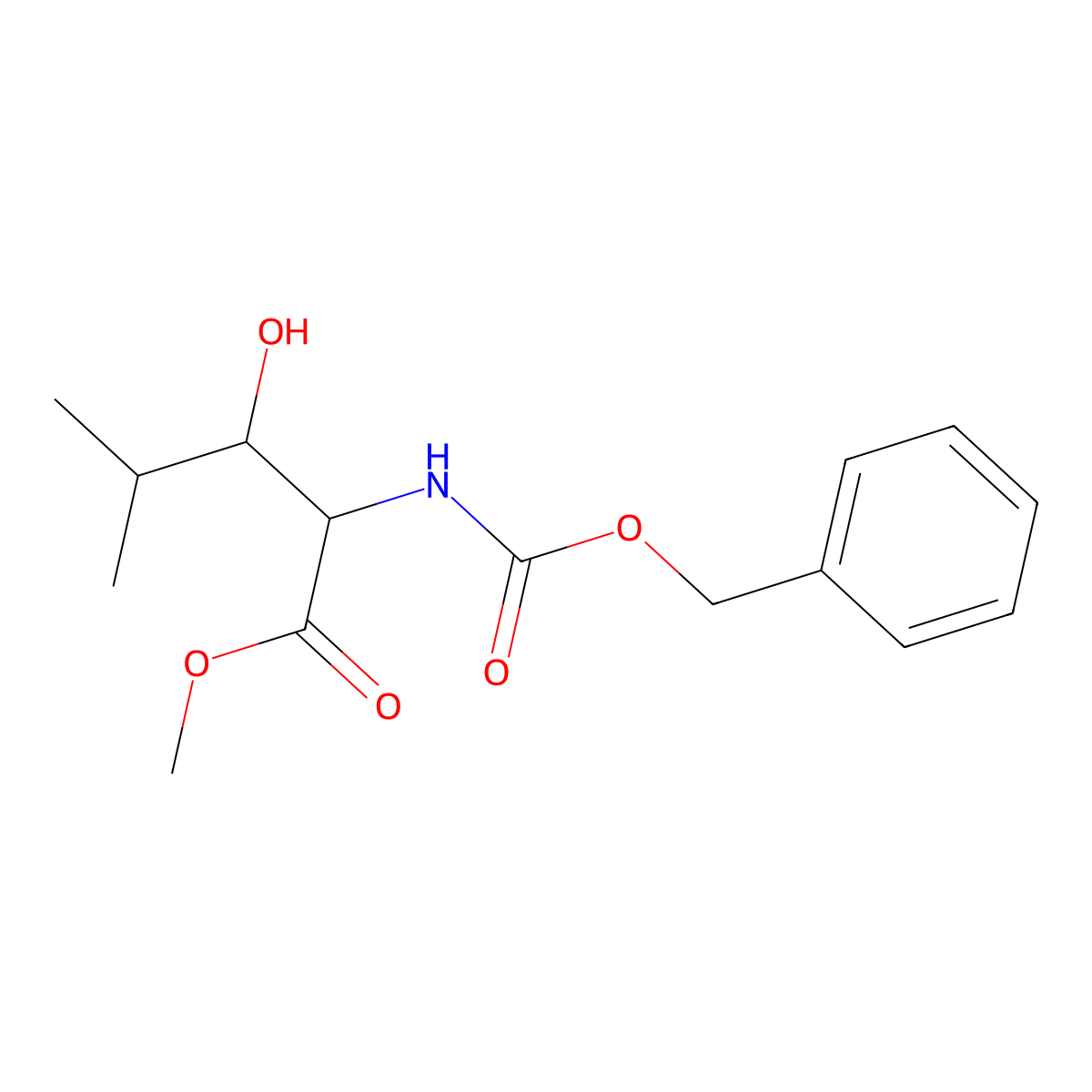 Methyl 2-{[(benzyloxy)carbonyl]amino}-3-hydroxy-4-methylpentanoate molecular structure, CAS 2680598-26-7