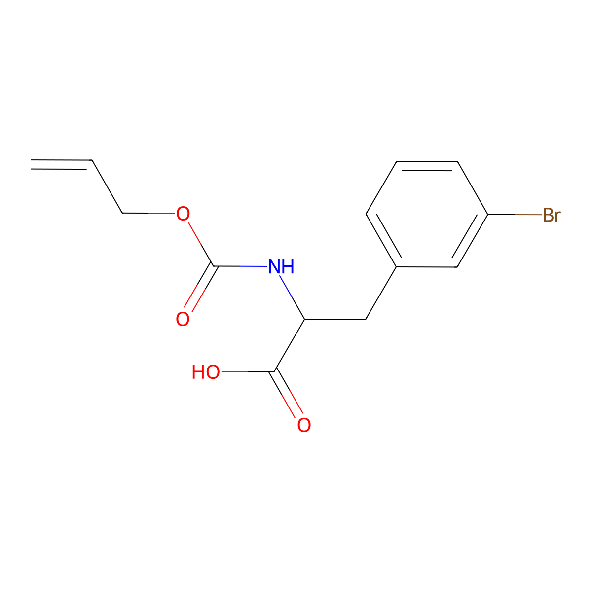 3-(3-Bromophenyl)-2-{[(prop-2-en-1-yloxy)carbonyl]amino}propanoic acid molecular structure, CAS 2680598-29-0