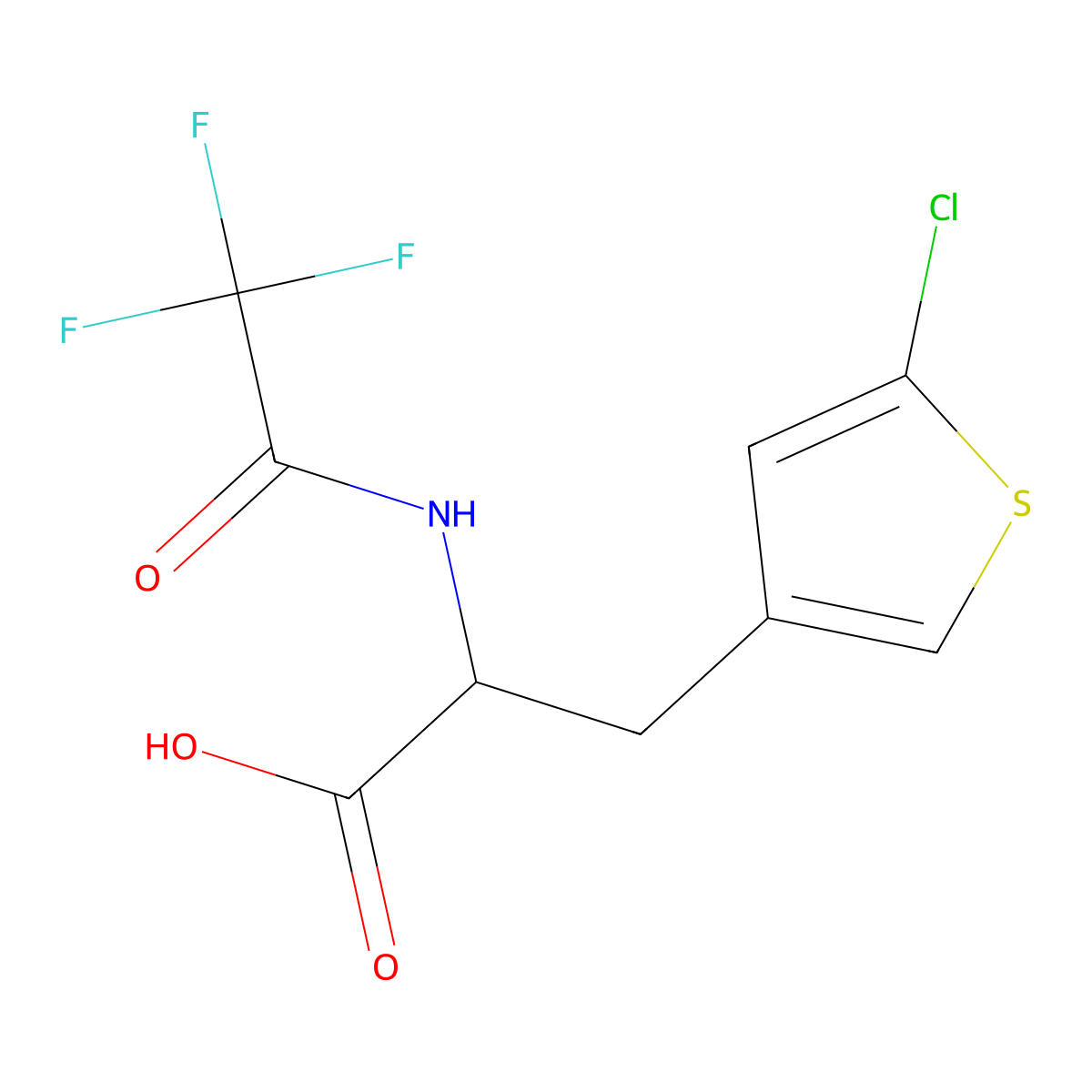 3-(5-Chlorothiophen-3-yl)-2-(2,2,2-trifluoroacetamido)propanoic acid molecular structure, CAS 2680598-37-0