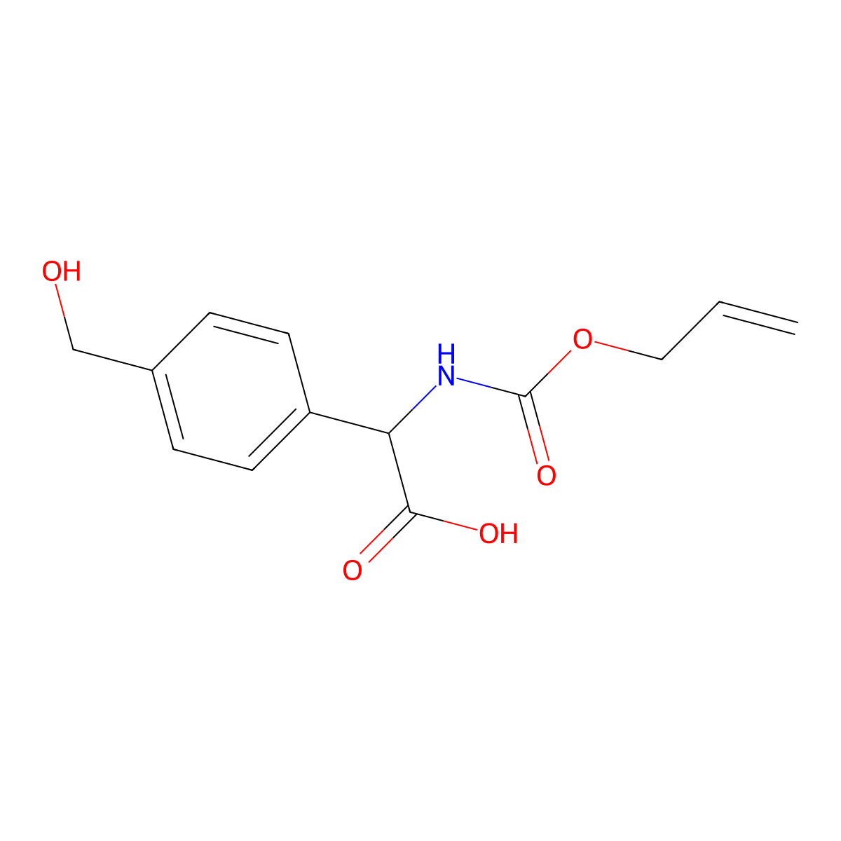 2-[4-(Hydroxymethyl)phenyl]-2-{[(prop-2-en-1-yloxy)carbonyl]amino}acetic acid molecular structure, CAS 2680598-40-5