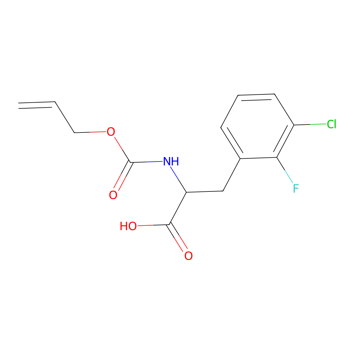 3-(3-Chloro-2-fluorophenyl)-2-{[(prop-2-en-1-yloxy)carbonyl]amino}propanoic acid molecular structure, CAS 2680598-41-6