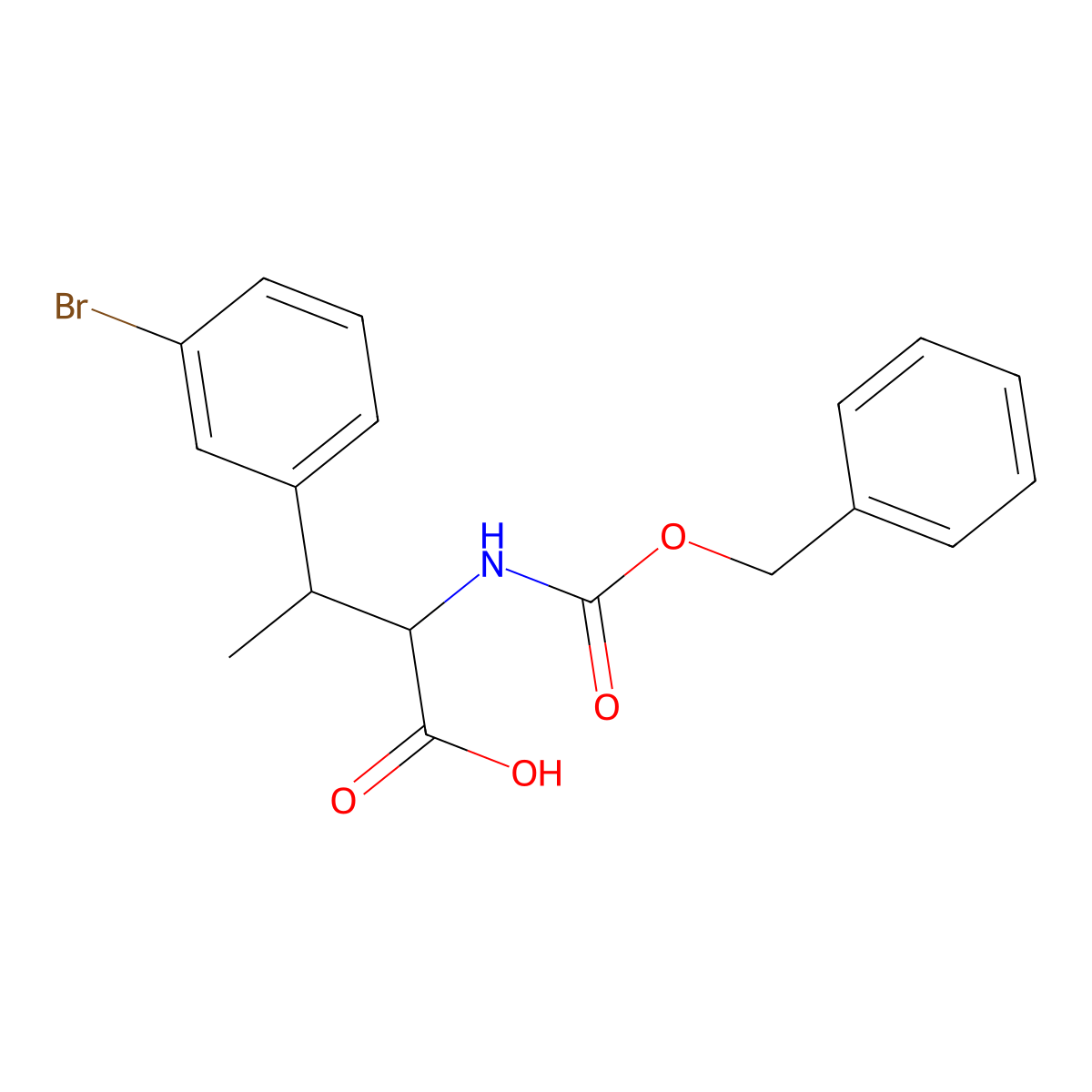 2-{[(Benzyloxy)carbonyl]amino}-3-(3-bromophenyl)butanoic acid molecular structure, CAS 2680598-46-1