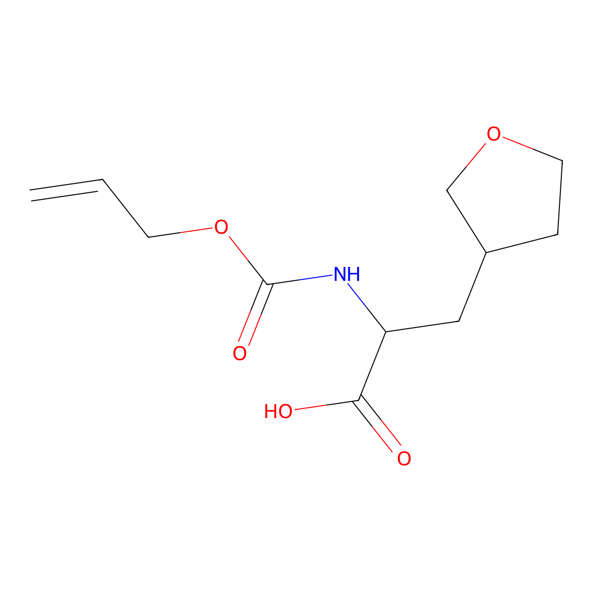 3-(Oxolan-3-yl)-2-{[(prop-2-en-1-yloxy)carbonyl]amino}propanoic acid molecular structure, CAS 2680598-48-3