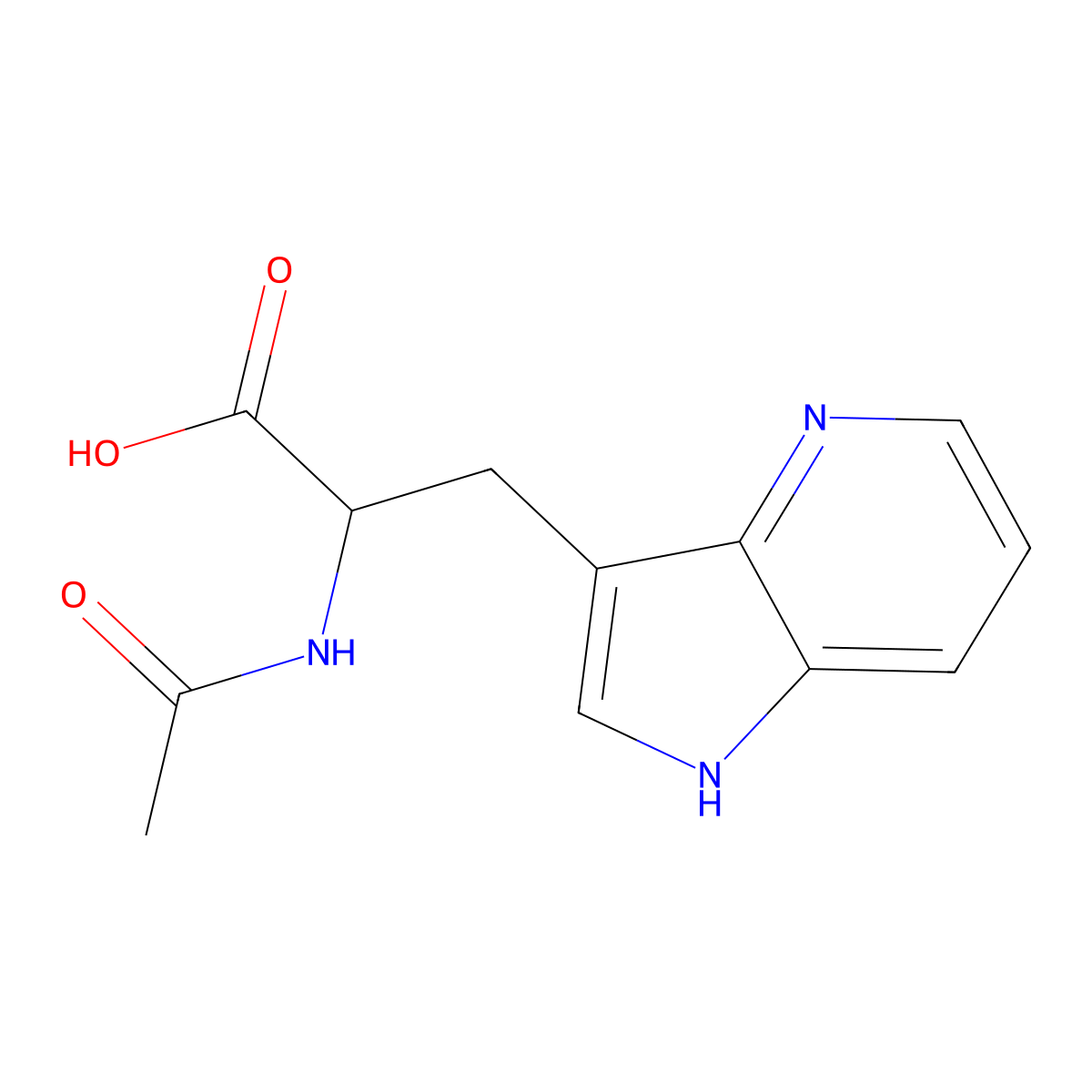 2-acetamido-3-{1H-pyrrolo[3,2-b]pyridin-3-yl}propanoic acid molecular structure, CAS 2680598-55-2