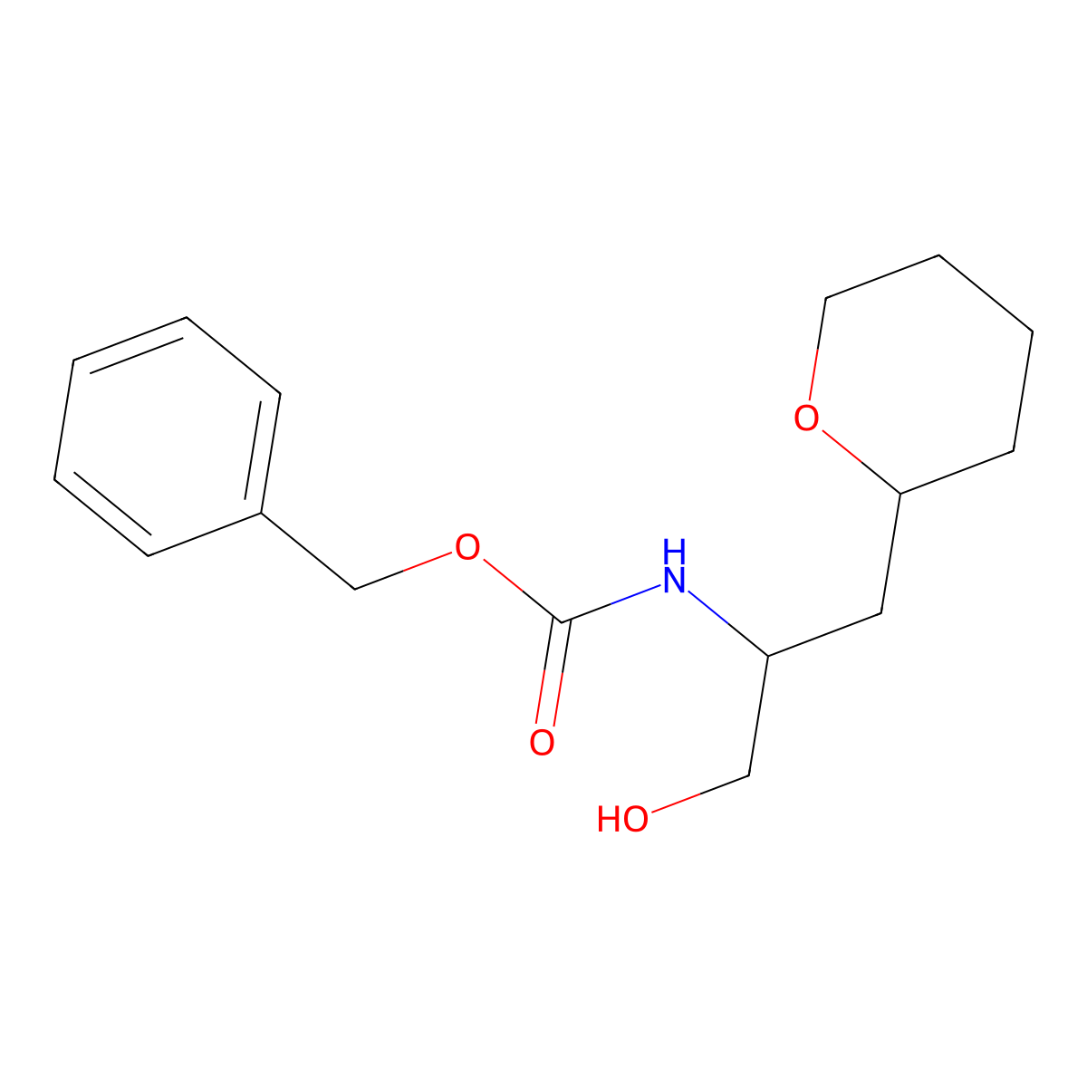 benzyl N-[1-hydroxy-3-(oxan-2-yl)propan-2-yl]carbamate molecular structure, CAS 2680598-63-2