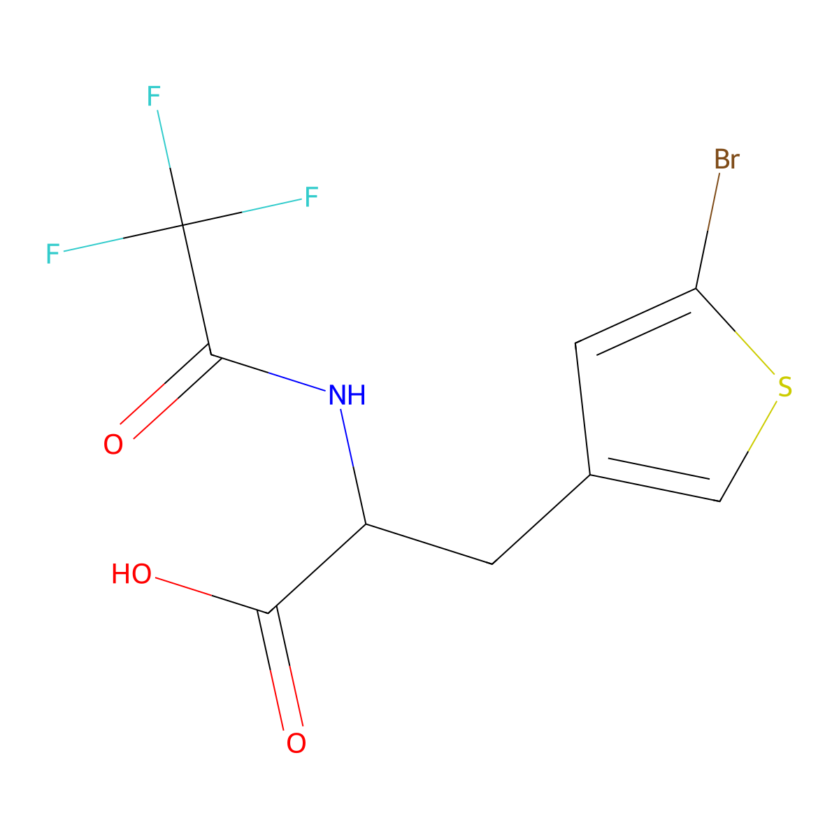 3-(5-Bromothiophen-3-yl)-2-(2,2,2-trifluoroacetamido)propanoic acid molecular structure, CAS 2680598-64-3