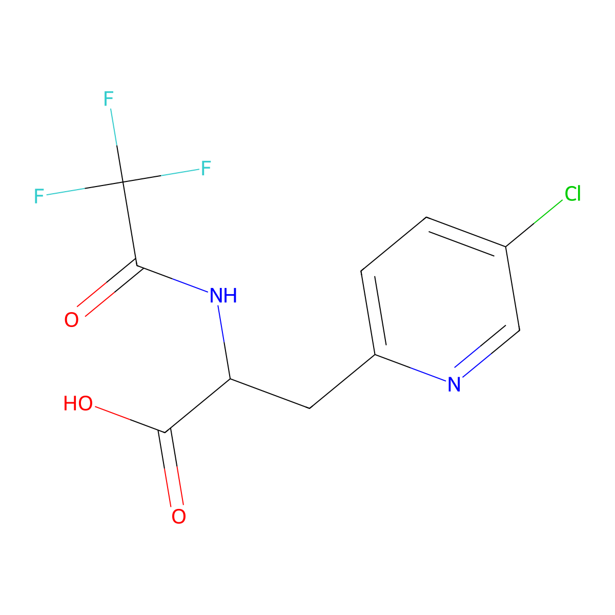 3-(5-Chloropyridin-2-yl)-2-(2,2,2-trifluoroacetamido)propanoic acid molecular structure, CAS 2680598-68-7