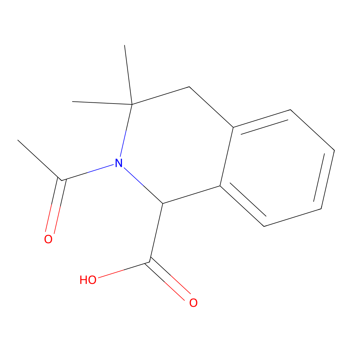 2-Acetyl-3,3-dimethyl-1,2,3,4-tetrahydroisoquinoline-1-carboxylic acid molecular structure, CAS 2680598-72-3