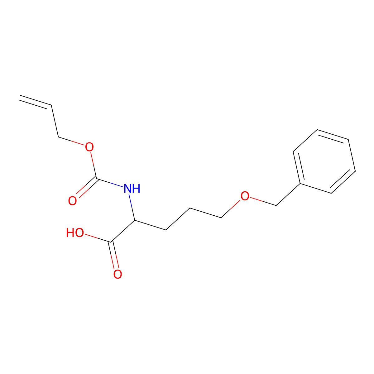 5-(Benzyloxy)-2-{[(prop-2-en-1-yloxy)carbonyl]amino}pentanoic acid molecular structure, CAS 2680598-75-6