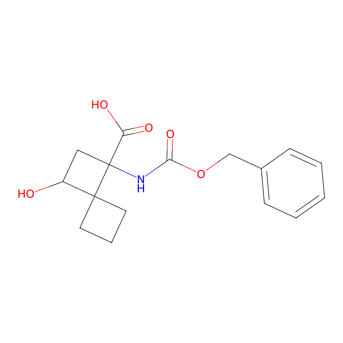 1-{[(Benzyloxy)carbonyl]amino}-3-hydroxyspiro[3.3]heptane-1-carboxylic acid molecular structure, CAS 2680598-82-5