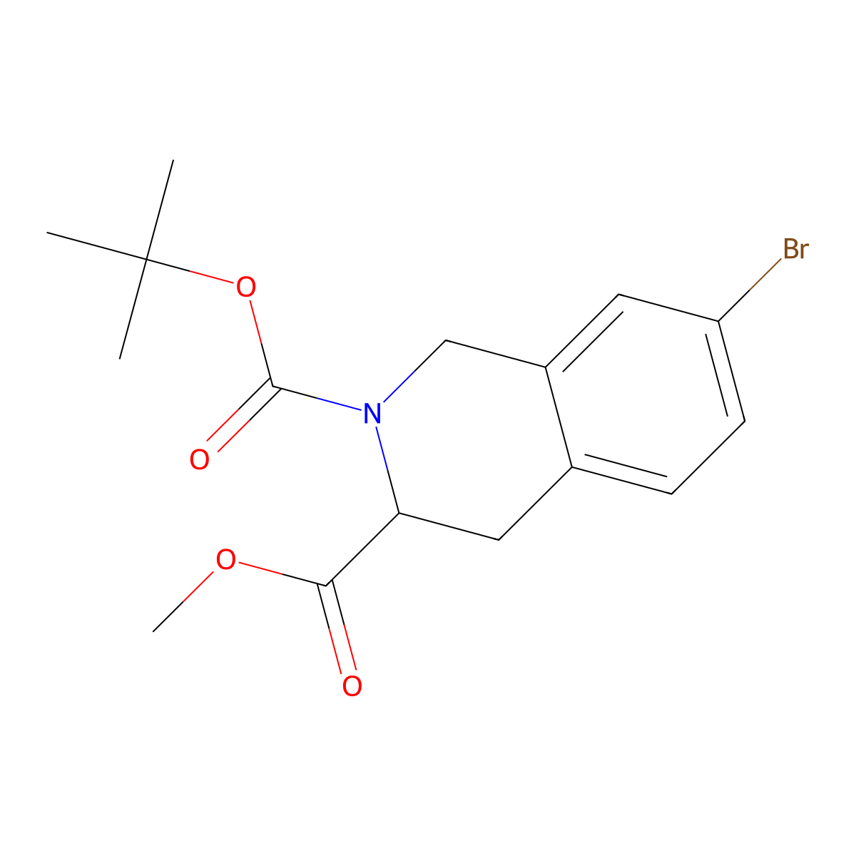 2-Tert-butyl 3-methyl 7-bromo-1,2,3,4-tetrahydroisoquinoline-2,3-dicarboxylate molecular structure, CAS 2680598-88-1