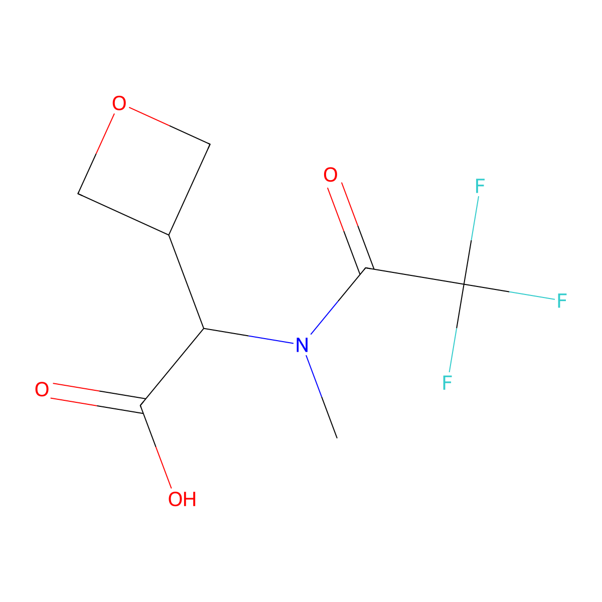 2-(oxetan-3-yl)-2-(2,2,2-trifluoro-N-methylacetamido)acetic acid molecular structure, CAS 2680598-95-0