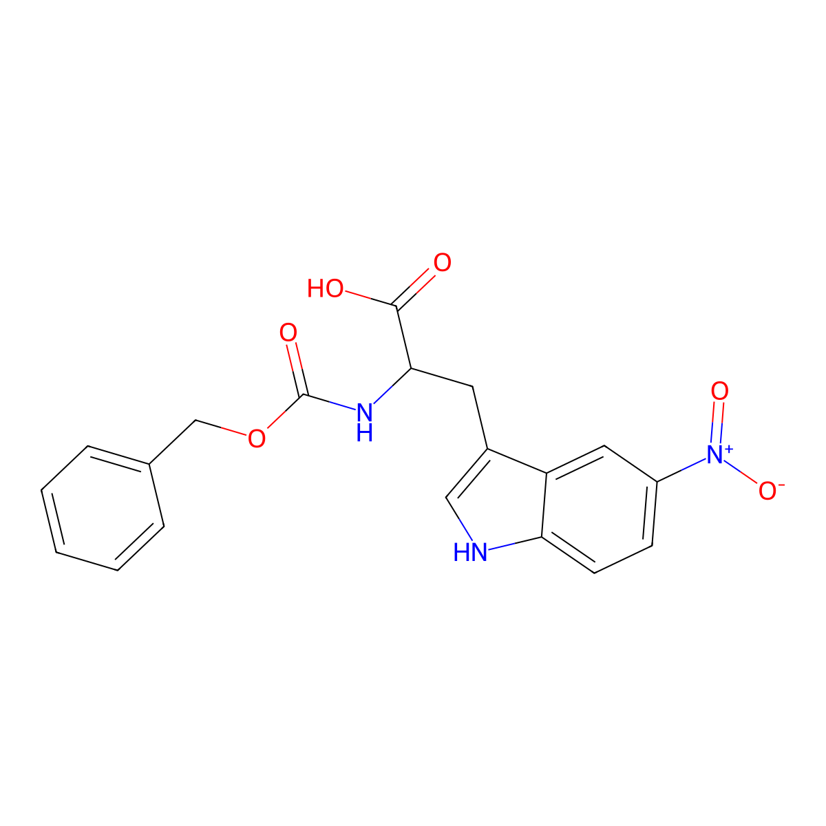 2-{[(benzyloxy)carbonyl]amino}-3-(5-nitro-1H-indol-3-yl)propanoic acid molecular structure, CAS 2680599-03-3