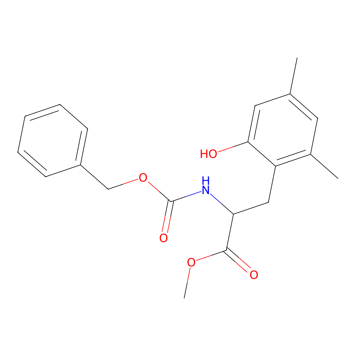 Methyl 2-{[(benzyloxy)carbonyl]amino}-3-(2-hydroxy-4,6-dimethylphenyl)propanoate molecular structure, CAS 2680599-05-5