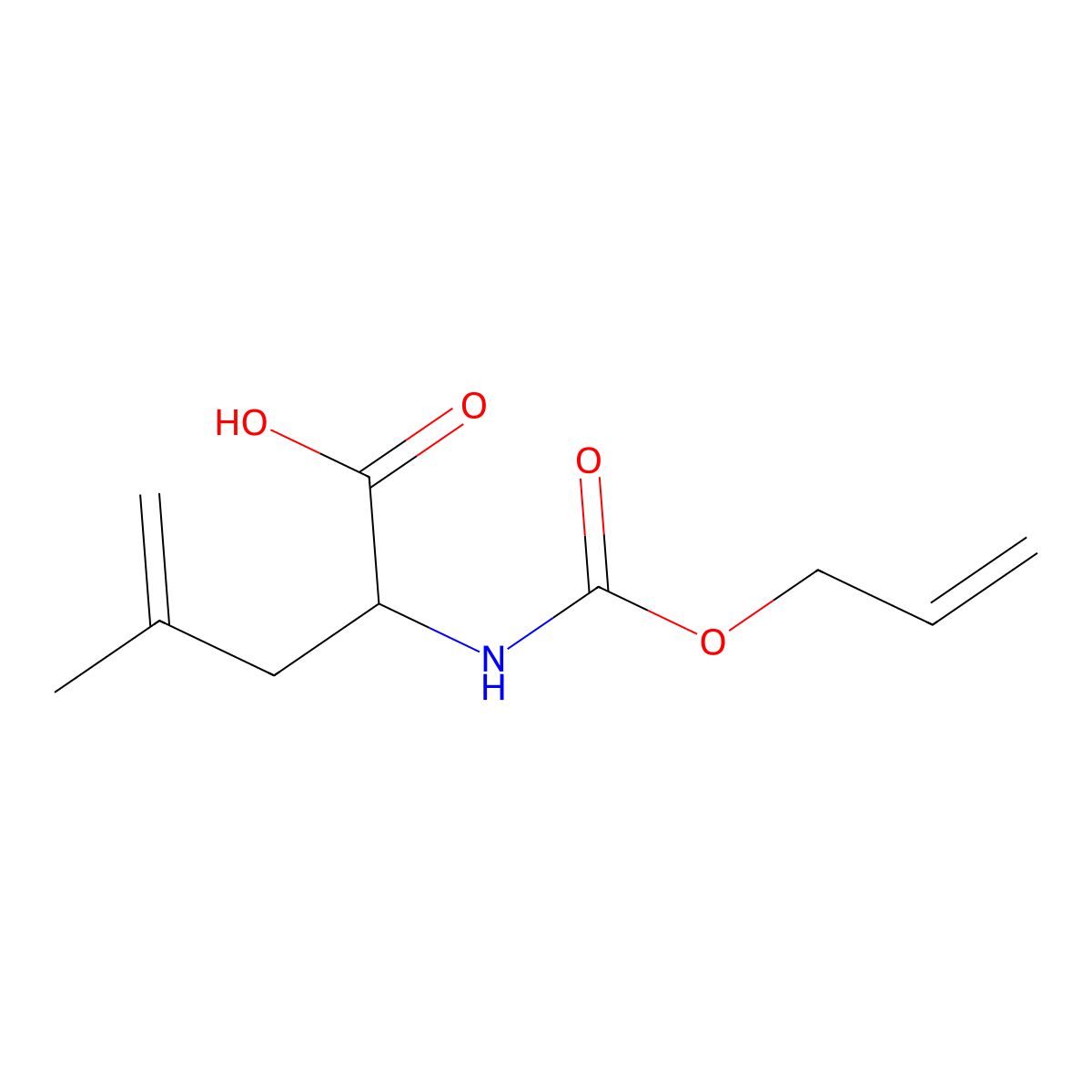 4-Methyl-2-{[(prop-2-en-1-yloxy)carbonyl]amino}pent-4-enoic acid molecular structure, CAS 2680599-08-8