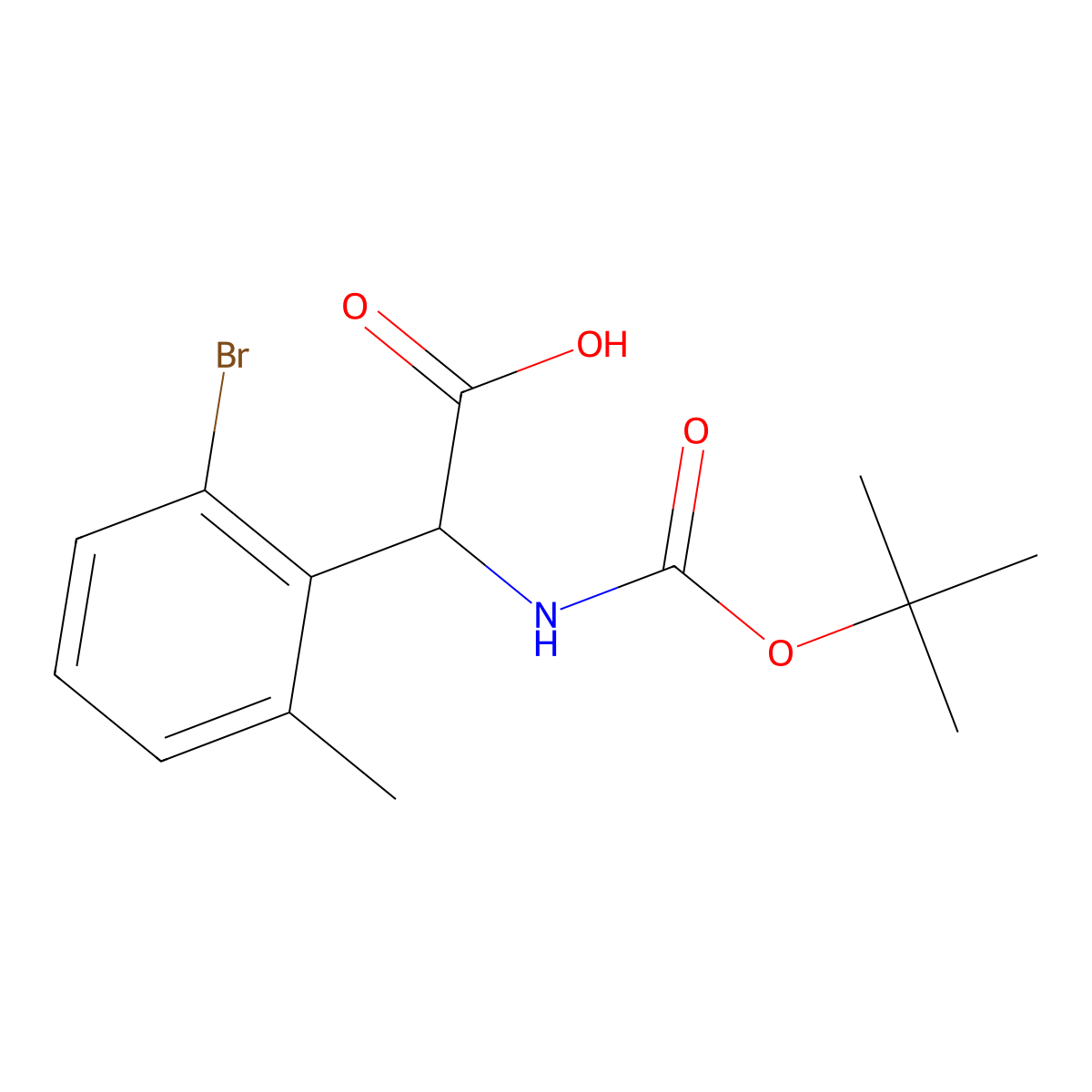 2-(2-Bromo-6-methylphenyl)-2-{[(tert-butoxy)carbonyl]amino}acetic acid molecular structure, CAS 2680599-13-5