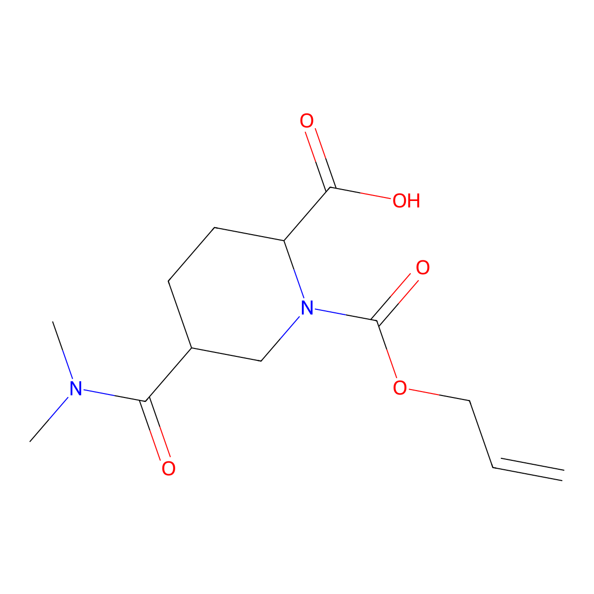 5-(Dimethylcarbamoyl)-1-[(prop-2-en-1-yloxy)carbonyl]piperidine-2-carboxylic acid molecular structure, CAS 2680599-14-6