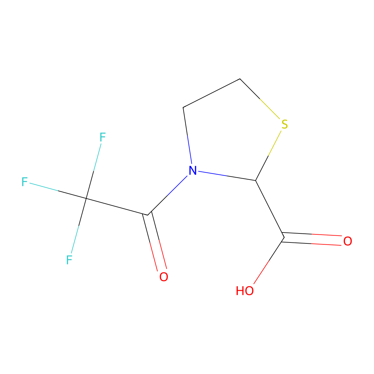 3-(2,2,2-Trifluoroacetyl)-1,3-thiazolidine-2-carboxylic acid molecular structure, CAS 2680599-16-8