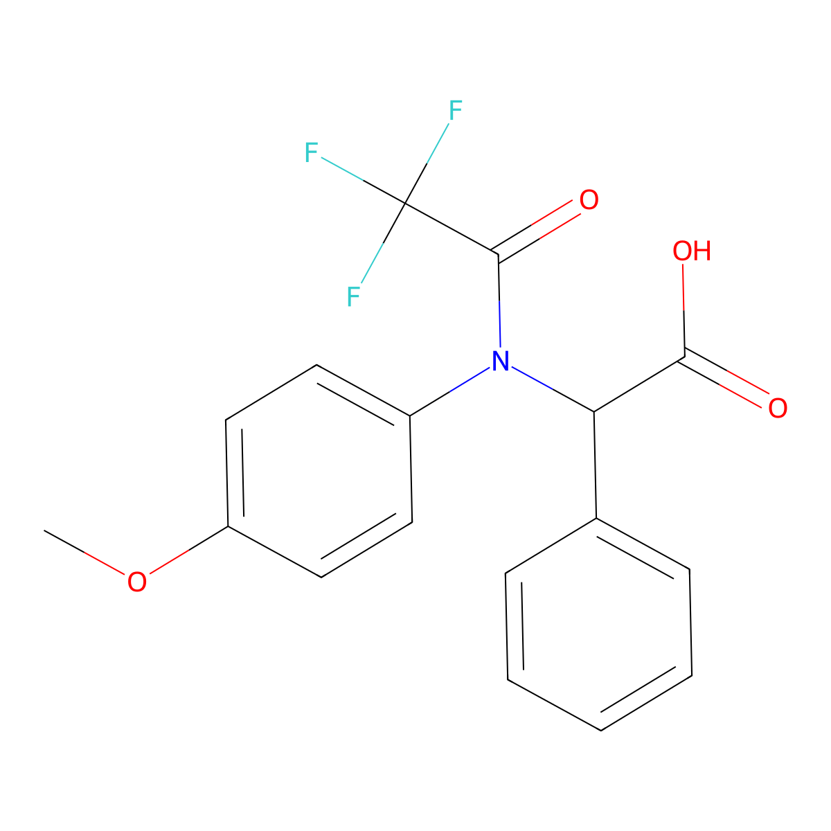 2-phenyl-2-[2,2,2-trifluoro-N-(4-methoxyphenyl)acetamido]acetic acid molecular structure, CAS 2680599-17-9