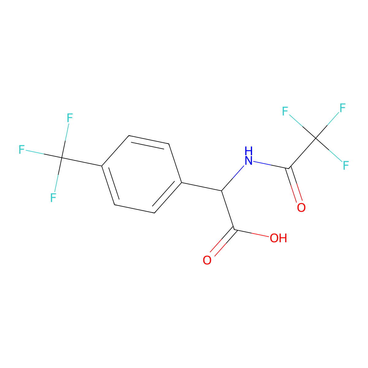 2-(2,2,2-Trifluoroacetamido)-2-[4-(trifluoromethyl)phenyl]acetic acid molecular structure, CAS 2680599-19-1
