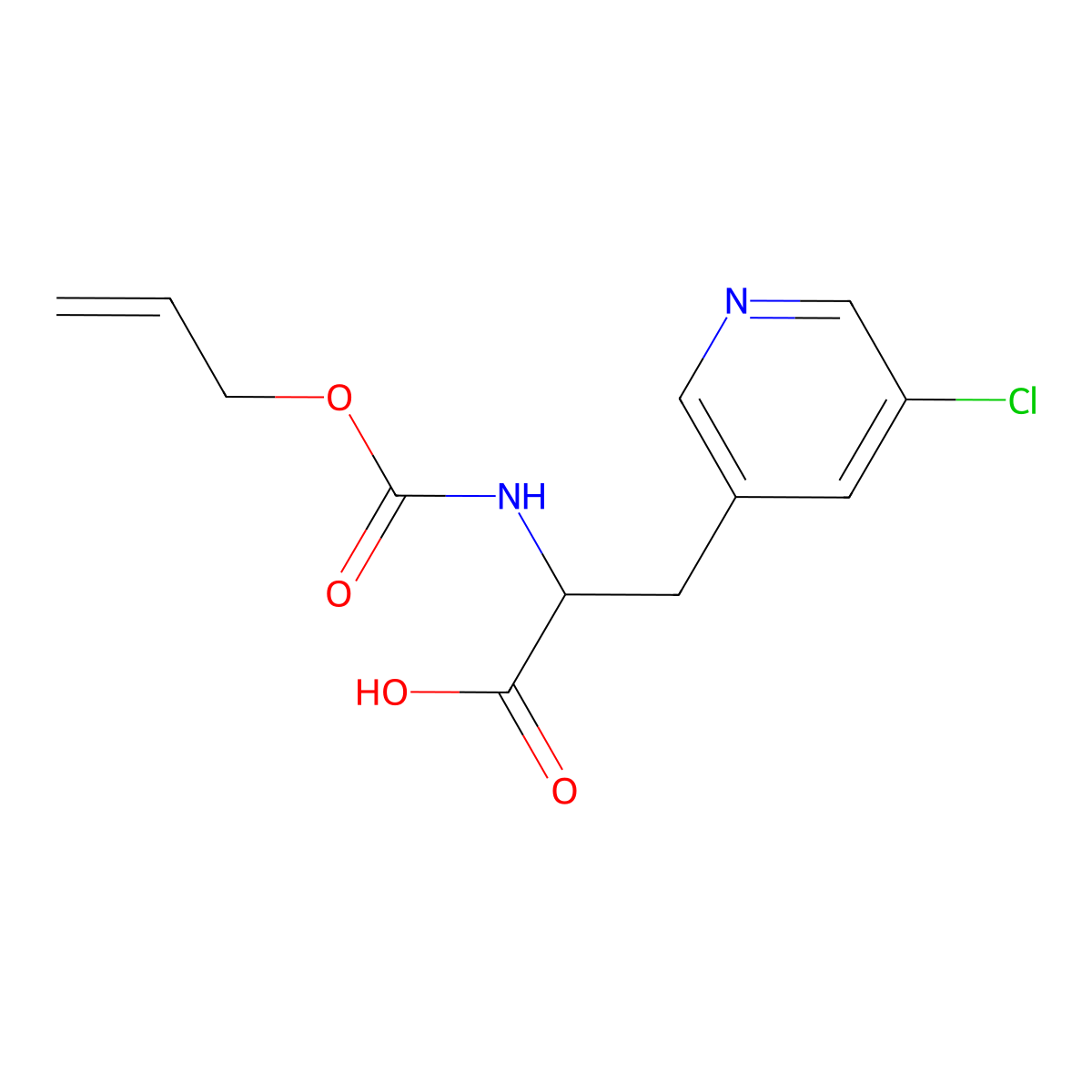 3-(5-Chloropyridin-3-yl)-2-{[(prop-2-en-1-yloxy)carbonyl]amino}propanoic acid molecular structure, CAS 2680599-20-4
