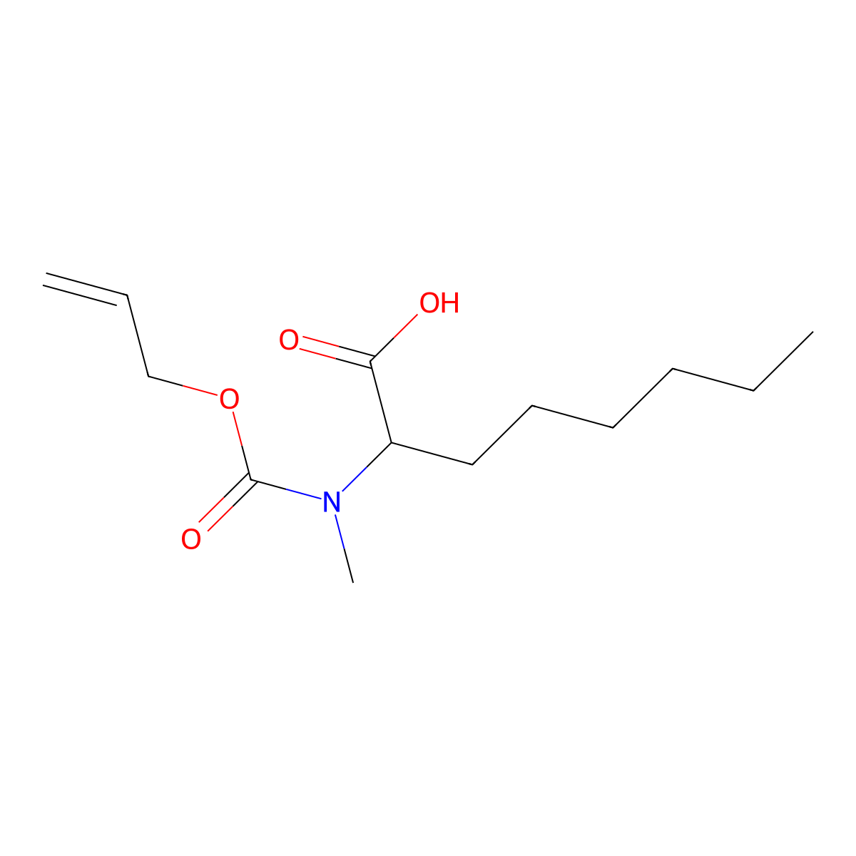 2-{Methyl[(prop-2-en-1-yloxy)carbonyl]amino}octanoic acid molecular structure, CAS 2680599-36-2