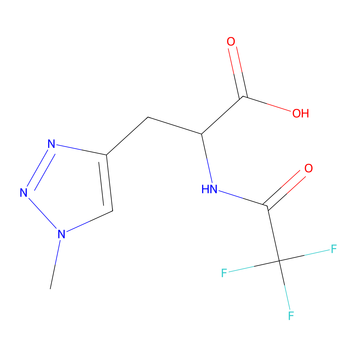 3-(1-methyl-1H-1,2,3-triazol-4-yl)-2-(2,2,2-trifluoroacetamido)propanoic acid molecular structure, CAS 2680599-41-9