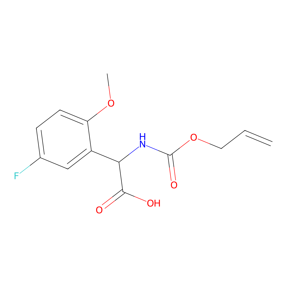 2-(5-Fluoro-2-methoxyphenyl)-2-{[(prop-2-en-1-yloxy)carbonyl]amino}acetic acid molecular structure, CAS 2680599-51-1