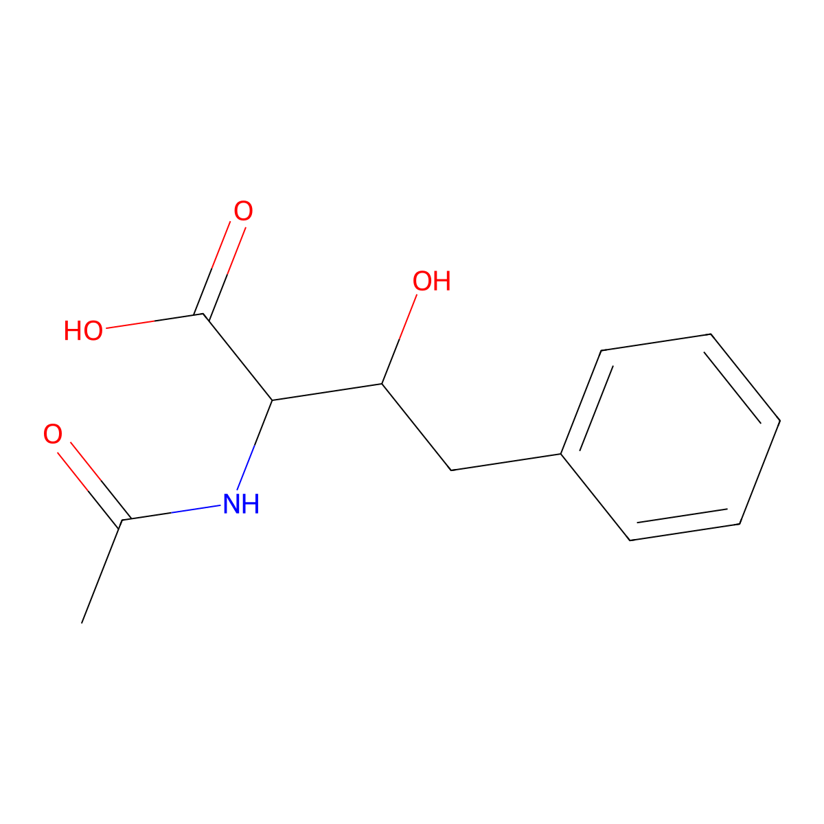 2-Acetamido-3-hydroxy-4-phenylbutanoic acid molecular structure, CAS 2680599-52-2