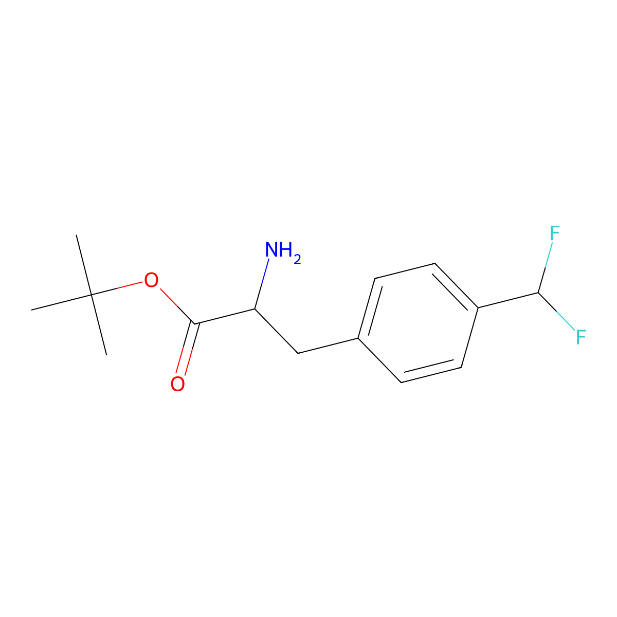 Tert-butyl 2-amino-3-[4-(difluoromethyl)phenyl]propanoate molecular structure, CAS 2680599-60-2