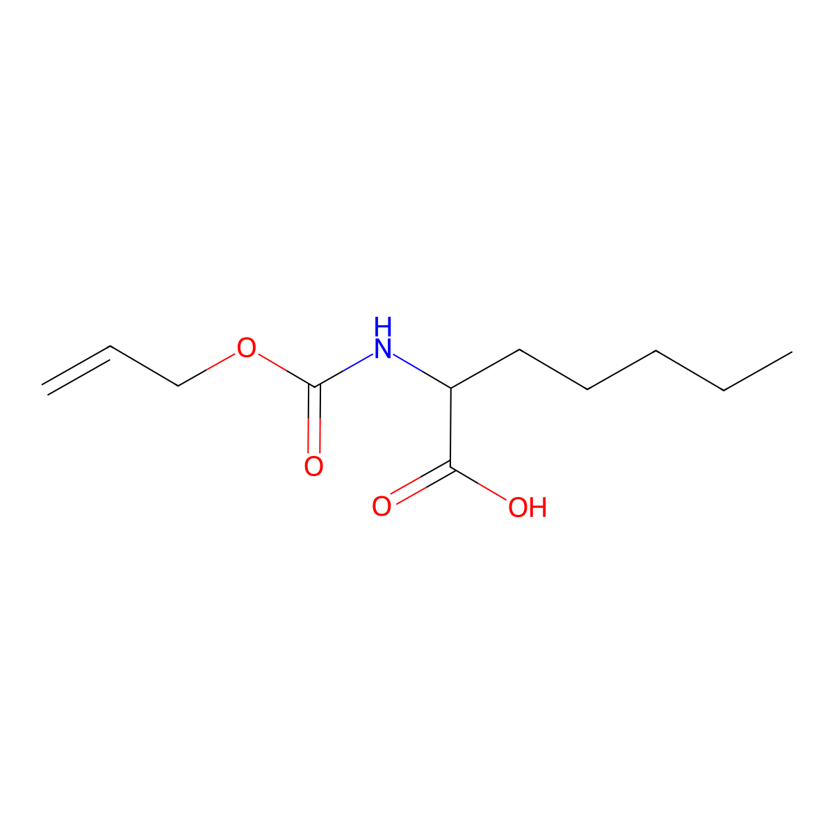 2-{[(Prop-2-en-1-yloxy)carbonyl]amino}heptanoic acid molecular structure, CAS 2680599-65-7