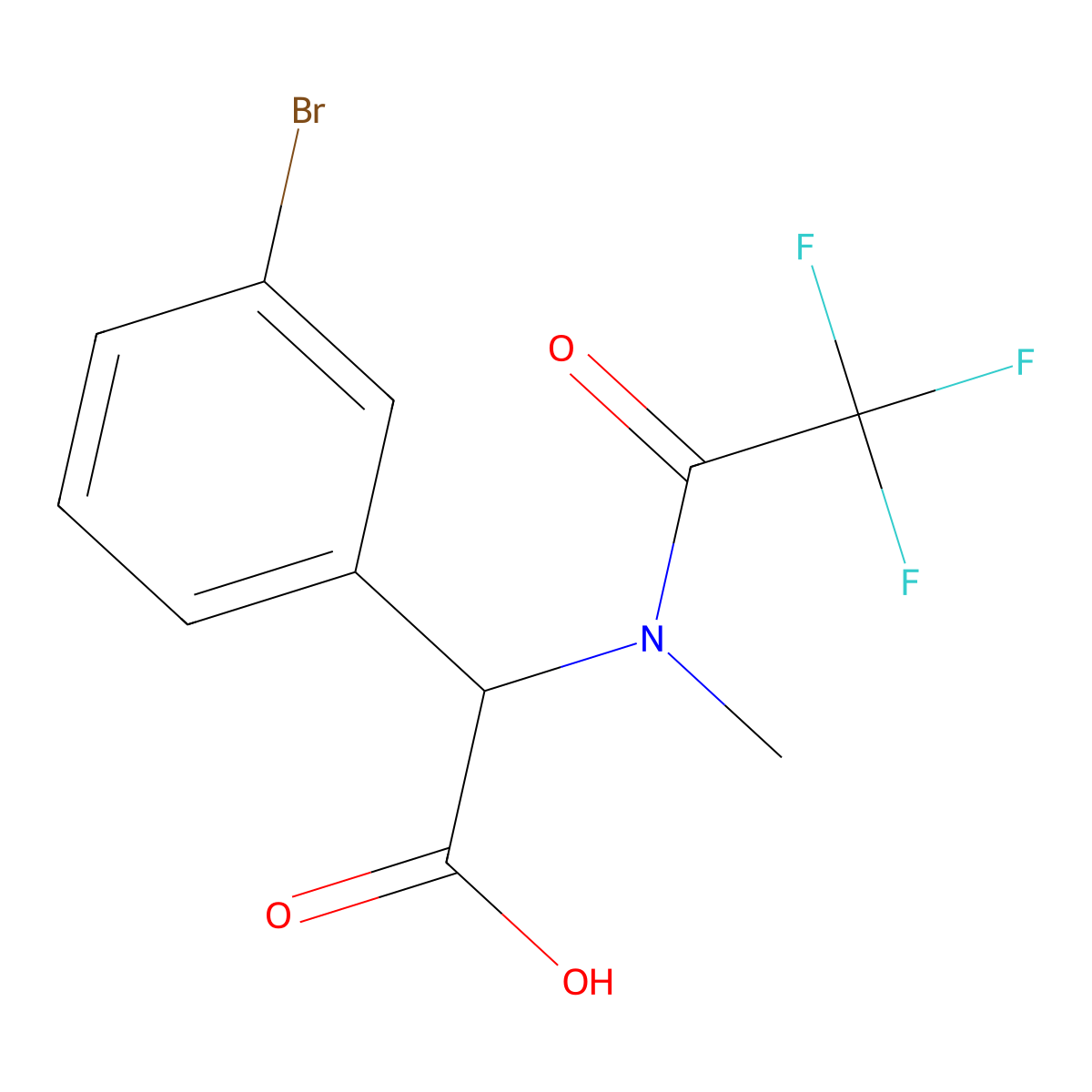 2-(3-bromophenyl)-2-(2,2,2-trifluoro-N-methylacetamido)acetic acid molecular structure, CAS 2680599-68-0