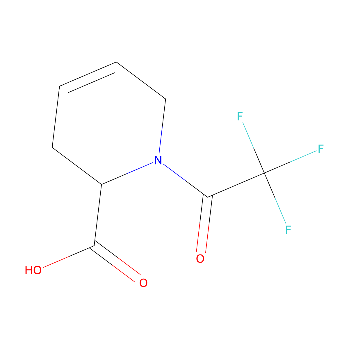 1-(Trifluoroacetyl)-1,2,3,6-tetrahydropyridine-2-carboxylic acid molecular structure, CAS 2680599-69-1