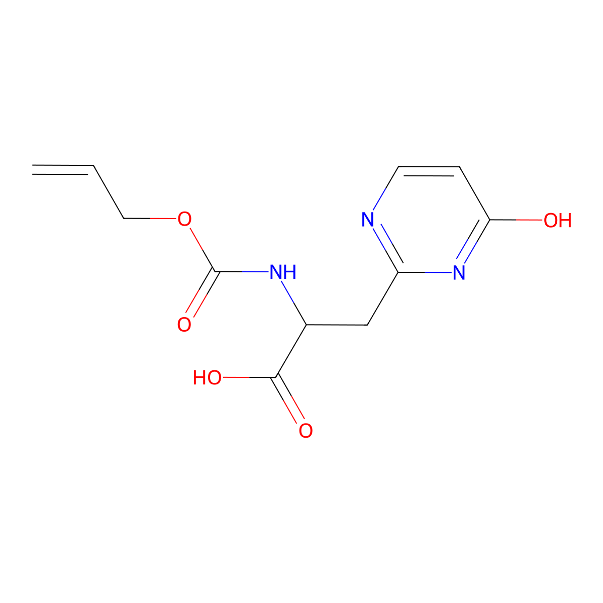3-(4-Hydroxypyrimidin-2-yl)-2-{[(prop-2-en-1-yloxy)carbonyl]amino}propanoic acid molecular structure, CAS 2680599-78-2