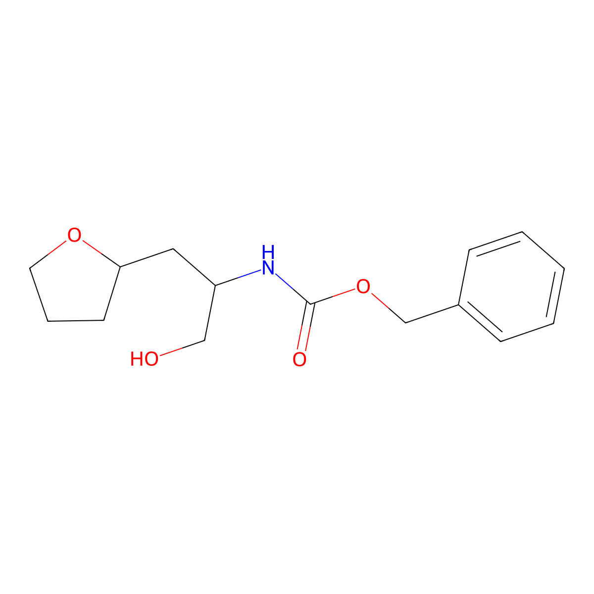 benzyl N-[1-hydroxy-3-(oxolan-2-yl)propan-2-yl]carbamate molecular structure, CAS 2680599-80-6