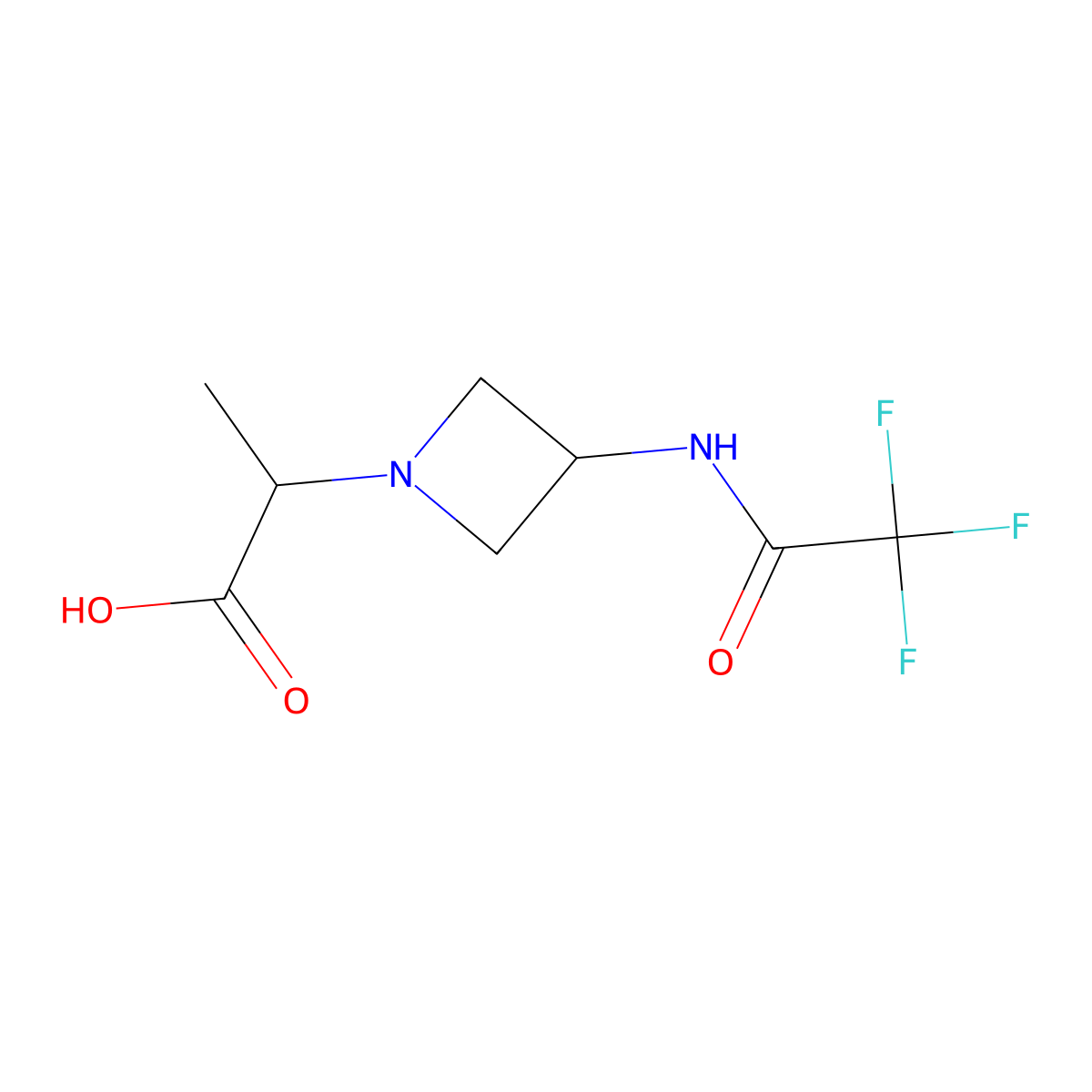 2-[3-(Trifluoroacetamido)azetidin-1-yl]propanoic acid molecular structure, CAS 2680599-92-0