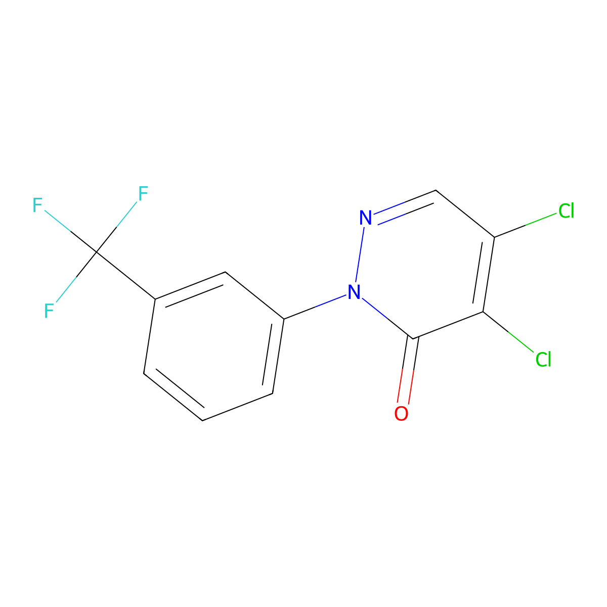 4,5-Dichloro-2-(3-(trifluoromethyl)phenyl)pyridazin-3(2H)-one molecular structure, CAS 26806-47-3