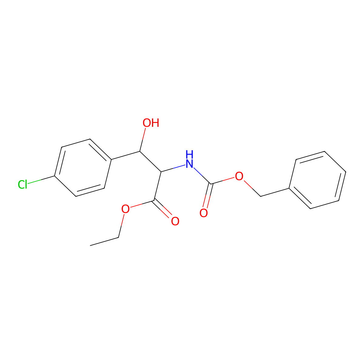 Ethyl 2-{[(benzyloxy)carbonyl]amino}-3-(4-chlorophenyl)-3-hydroxypropanoate molecular structure, CAS 2680600-01-3