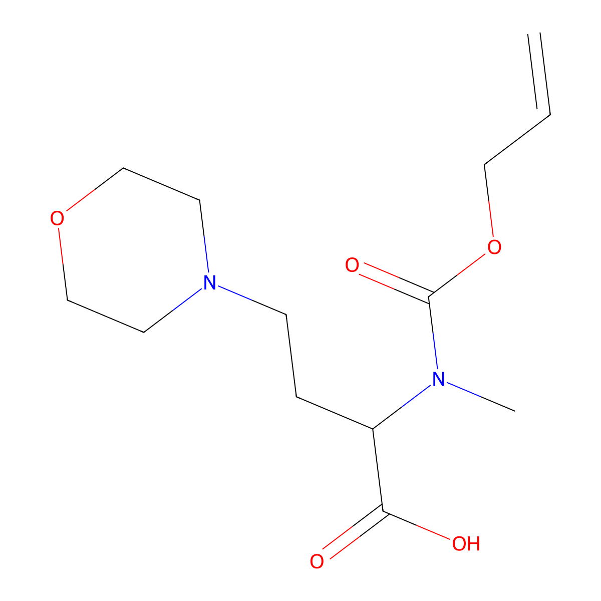 2-{Methyl[(prop-2-en-1-yloxy)carbonyl]amino}-4-(morpholin-4-yl)butanoic acid molecular structure, CAS 2680600-07-9