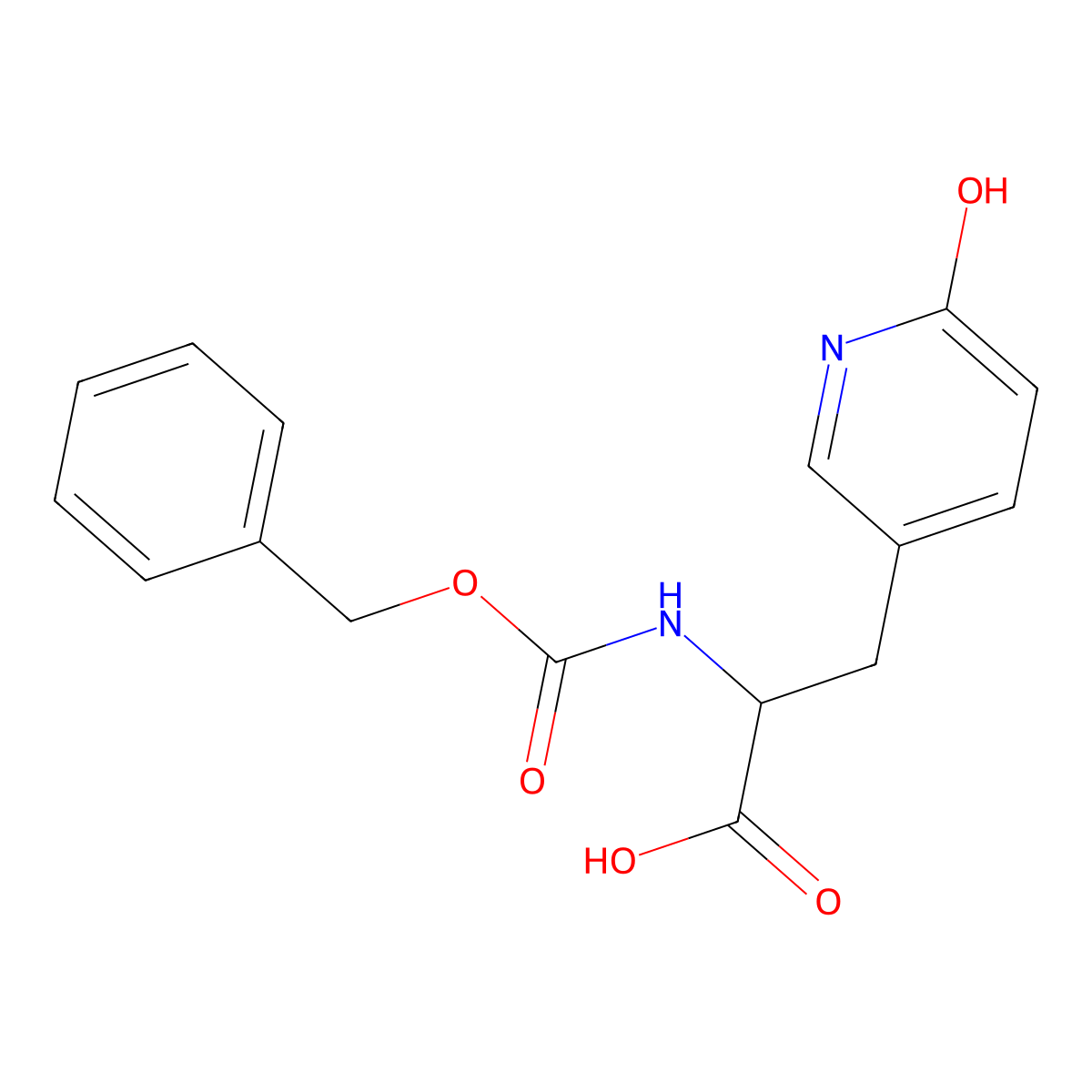 2-{[(Benzyloxy)carbonyl]amino}-3-(6-hydroxypyridin-3-yl)propanoic acid molecular structure, CAS 2680605-57-4