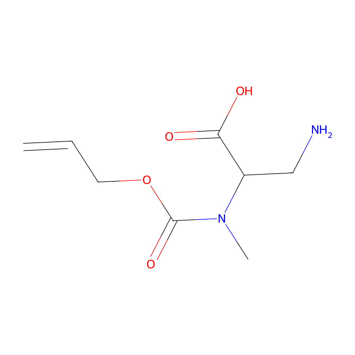 3-Amino-2-{methyl[(prop-2-en-1-yloxy)carbonyl]amino}propanoic acid molecular structure, CAS 2680605-61-0
